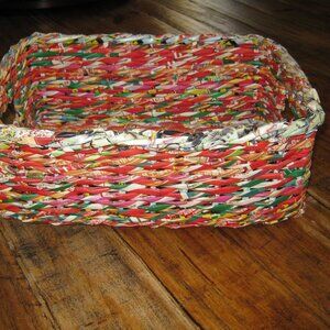 Handmade colorful  Gum & Candy Wrapper Basket